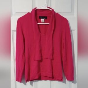 Jones New York Pink V-Neck Cashmere Sweater